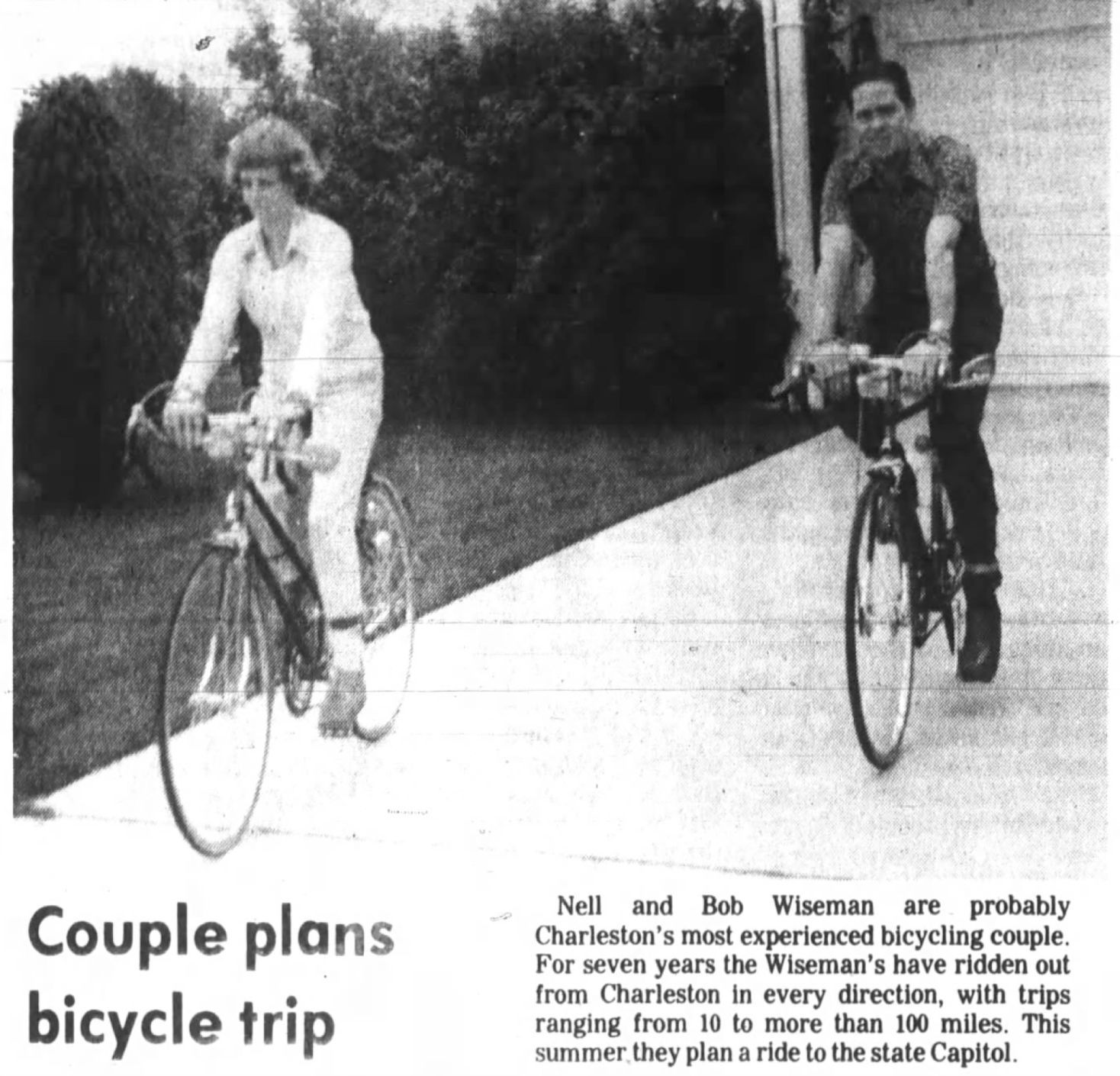Couple plans bicycle trip